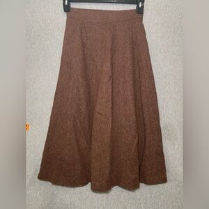 Womens Vintage Panther USA Brown Lined Knee Length Wool Skirt